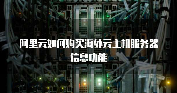 阿里云如何购买海外云主机服务器信息功能