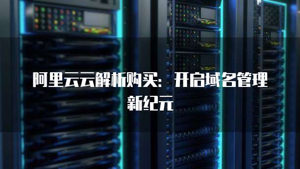 阿里云云解析购买:开启域名管理新纪元