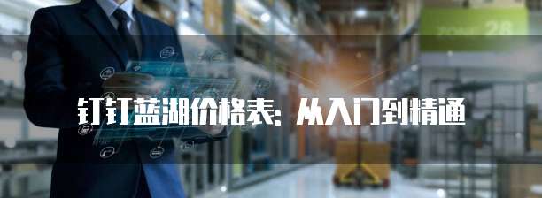 钉钉蓝湖价格表: 从入门到精通