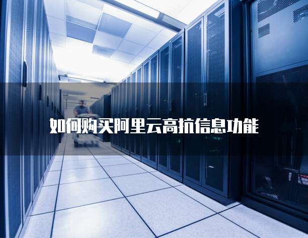 如何购买阿里云高抗信息功能