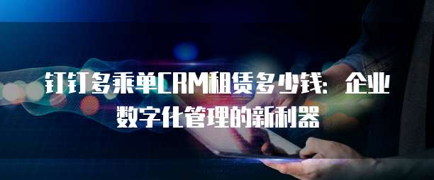 钉钉多乘单CRM租赁多少钱:企业数字化管理的新利器
