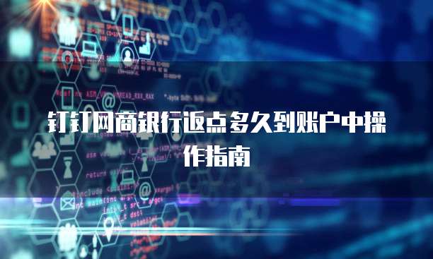 钉钉网商银行返点多久到账户中操作指南