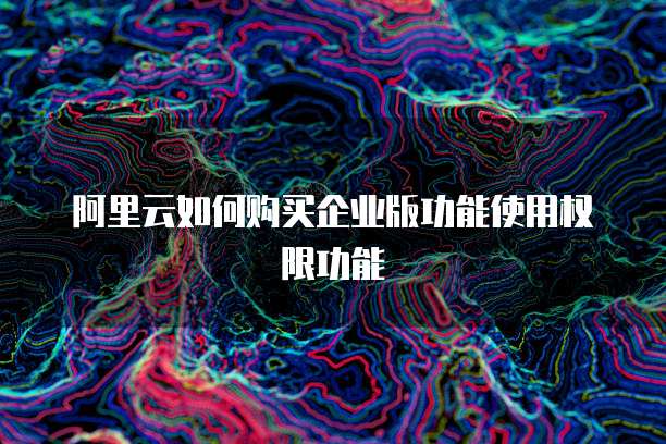 阿里云如何购买企业版功能使用权限功能