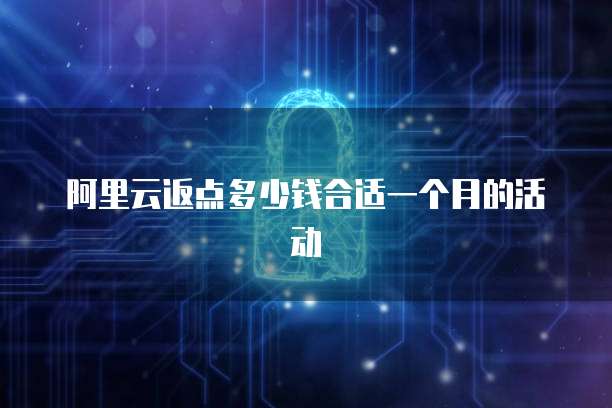 阿里云返点多少钱合适一个月的活动