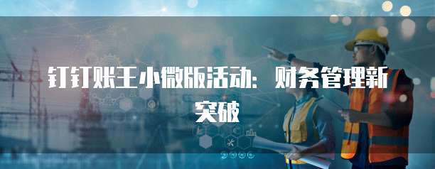 钉钉账王小微版活动:财务管理新突破