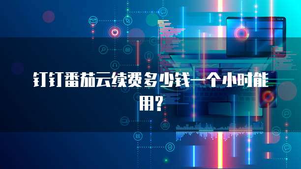 钉钉番茄云续费多少钱一个小时能用?