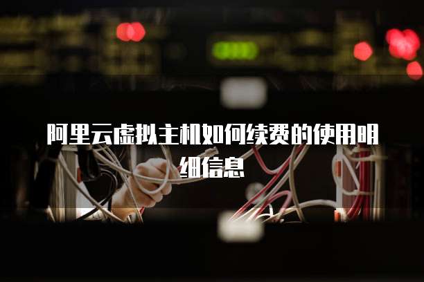 阿里云虚拟主机如何续费的使用明细信息