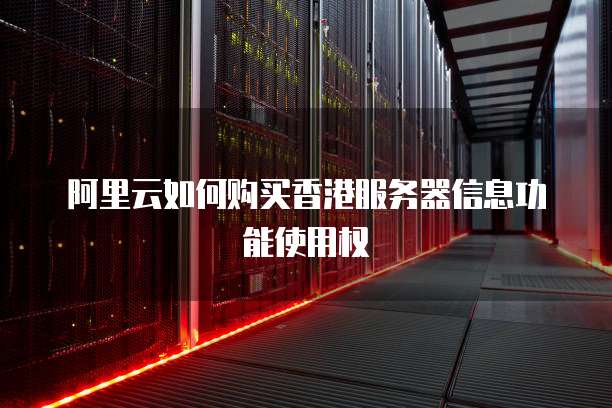 阿里云如何购买香港服务器信息功能使用权