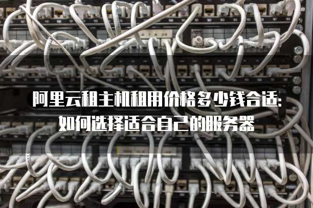 阿里云租主机租用价格多少钱合适:如何选择适合自己的服务器