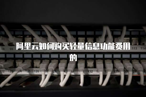 阿里云如何购买轻量信息功能费用的