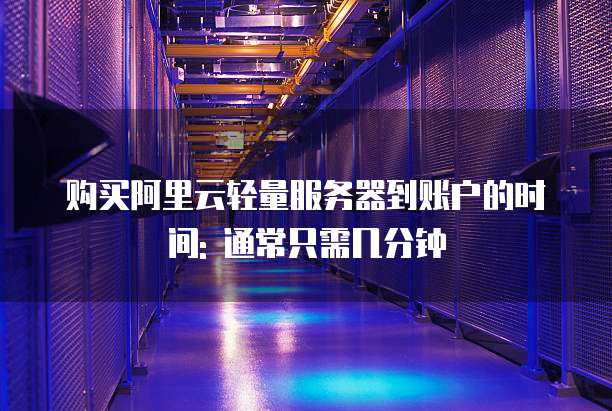 购买阿里云轻量服务器到账户的时间: 通常只需几分钟