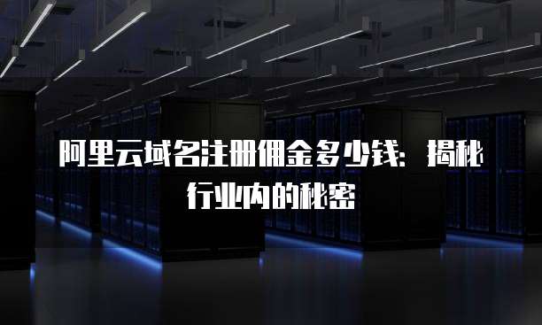 阿里云域名注册佣金多少钱:揭秘行业内的秘密