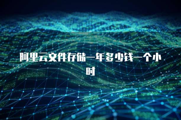 阿里云文件存储一年多少钱一个小时