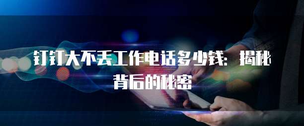钉钉大不丢工作电话多少钱：揭秘背后的秘密