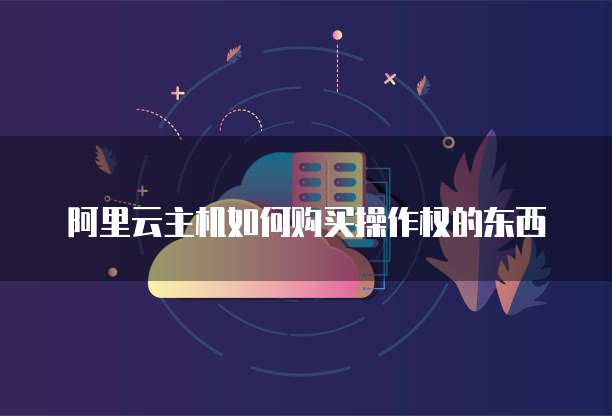 阿里云主机如何购买操作权的东西