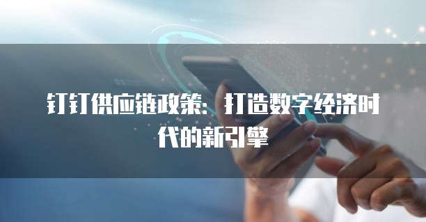 钉钉供应链政策：打造数字经济时代的新引擎