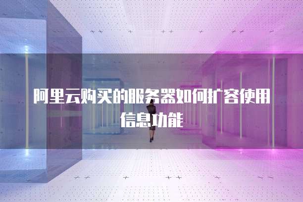 阿里云购买的服务器如何扩容使用信息功能
