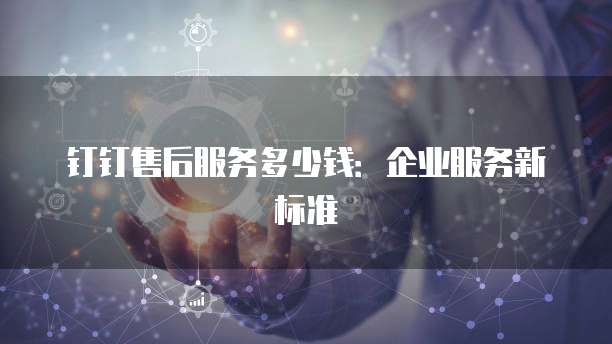 钉钉售后服务多少钱:企业服务新标准