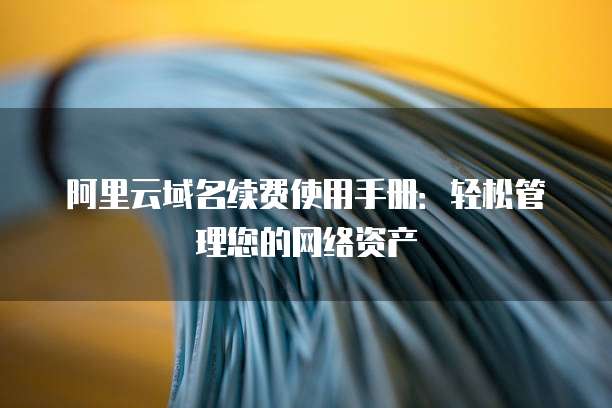 阿里云域名续费使用手册:轻松管理您的网络资产