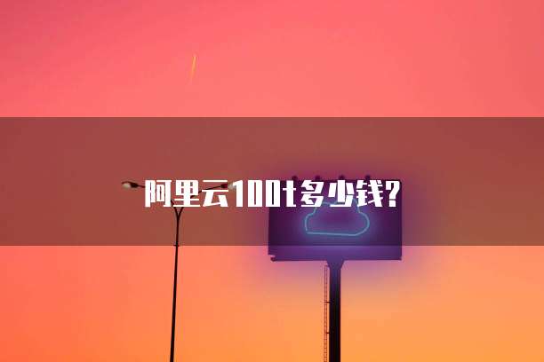 阿里云100t多少钱？
