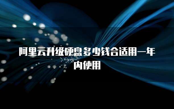阿里云升级硬盘多少钱合适用一年内使用