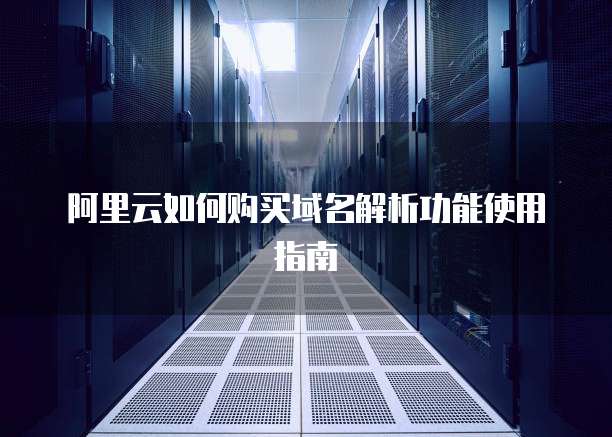 阿里云如何购买域名解析功能使用指南