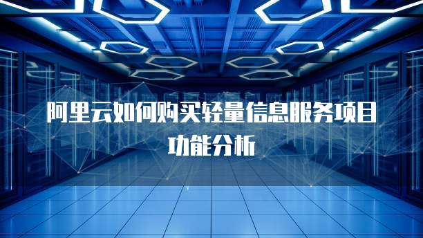 阿里云如何购买轻量信息服务项目功能分析