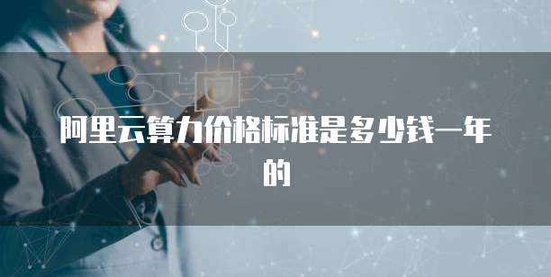 阿里云算力价格标准是多少钱一年的