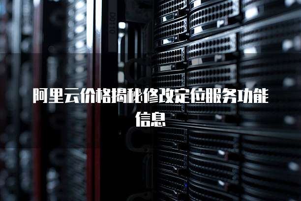 阿里云价格揭秘修改定位服务功能信息