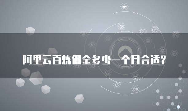 阿里云百炼佣金多少一个月合适?