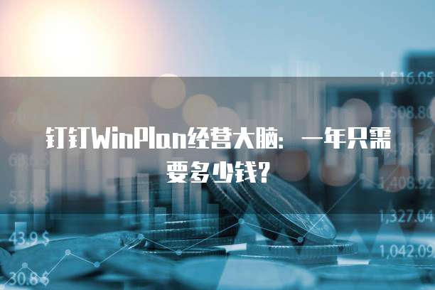 钉钉WinPlan经营大脑：一年只需要多少钱？