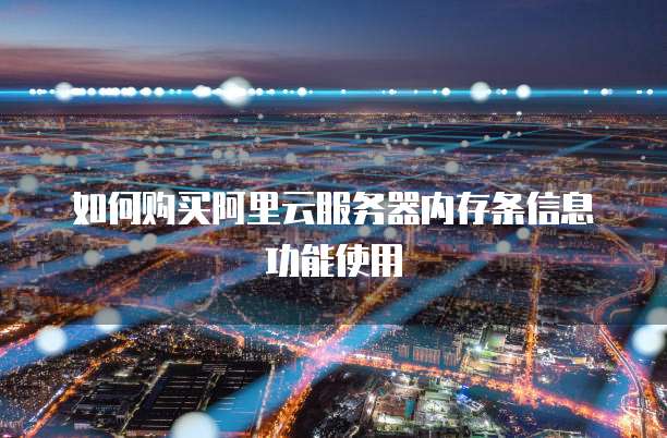 如何购买阿里云服务器内存条信息功能使用