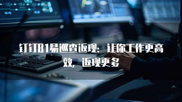钉钉B1易巡查返现：让你工作更高效，返现更多