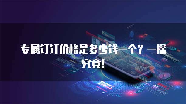 专属钉钉价格是多少钱一个?一探究竟!
