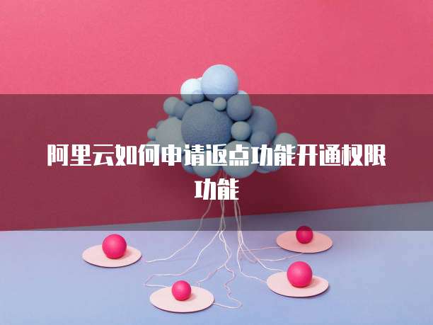 阿里云如何申请返点功能开通权限功能