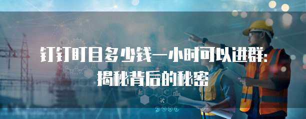 钉钉盯目多少钱一小时可以进群:揭秘背后的秘密