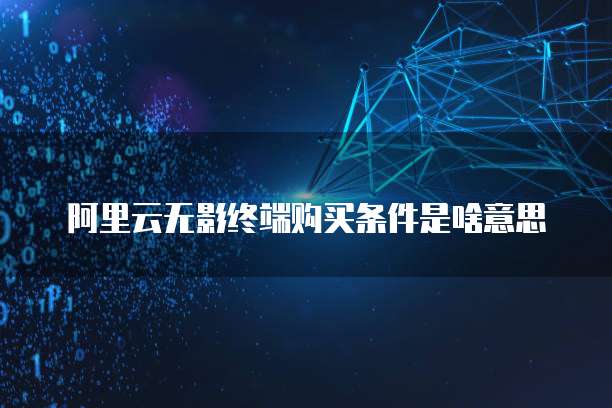 阿里云无影终端购买条件是啥意思