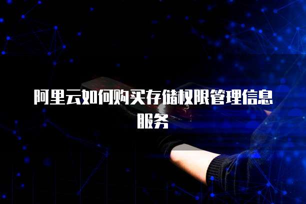 阿里云如何购买存储权限管理信息服务