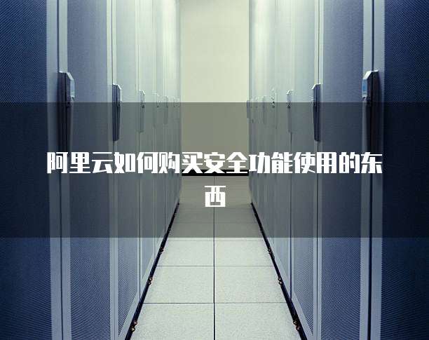 阿里云如何购买安全功能使用的东西