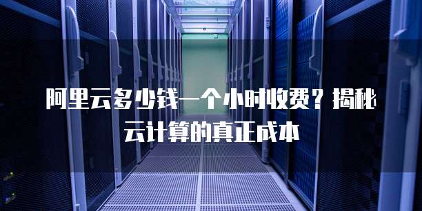 阿里云多少钱一个小时收费?揭秘云计算的真正成本