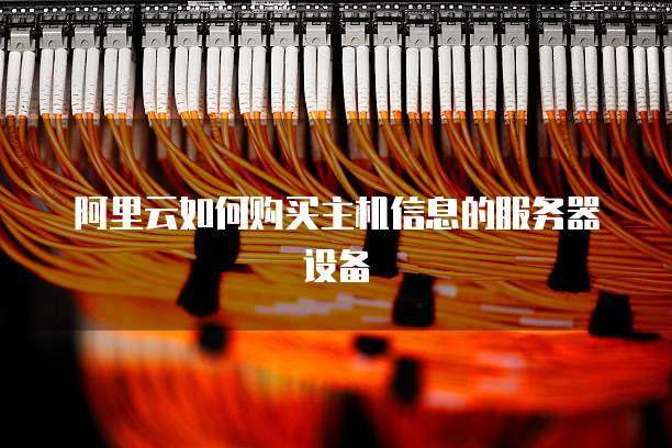 阿里云如何购买主机信息的服务器设备