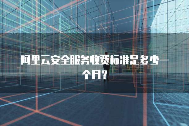 阿里云安全服务收费标准是多少一个月?