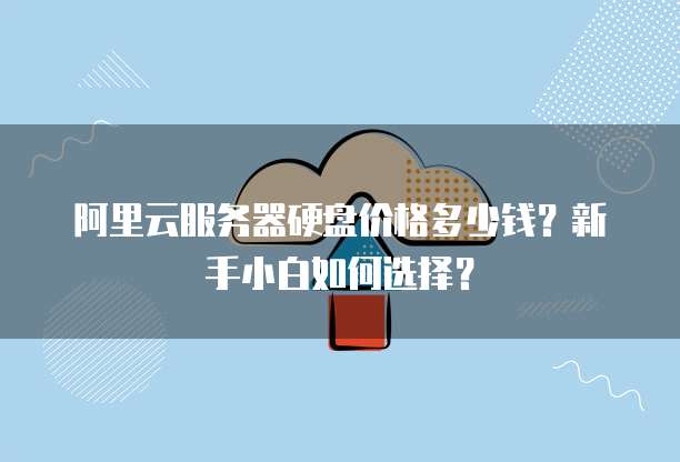 阿里云服务器硬盘价格多少钱?新手小白如何选择?