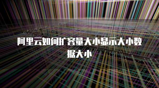 阿里云如何扩容量大小显示大小数据大小