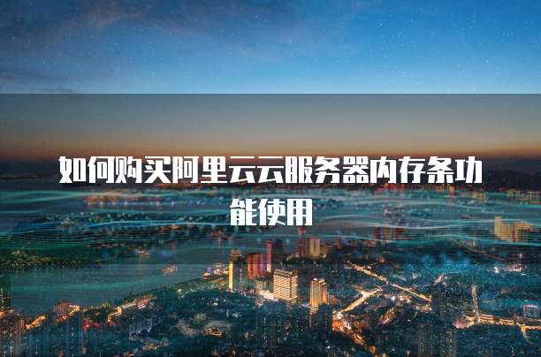 如何购买阿里云云服务器内存条功能使用