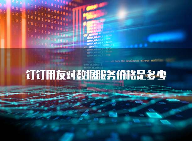 钉钉用友对数据服务价格是多少