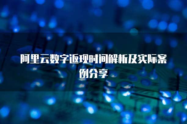阿里云数字返现时间解析及实际案例分享