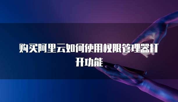 购买阿里云如何使用权限管理器打开功能