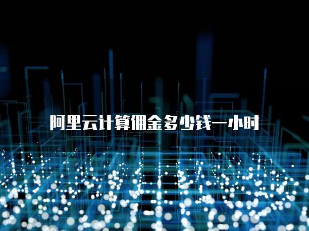 阿里云计算佣金多少钱一小时