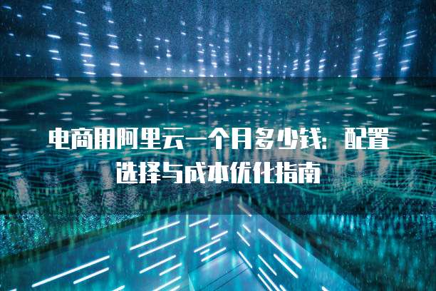 电商用阿里云一个月多少钱:配置选择与成本优化指南